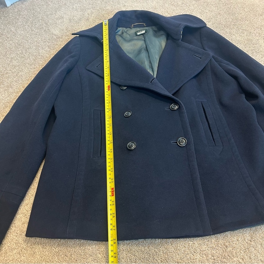 J.Crew Navy Blue Double Breasted Wool Peacoat Jacket Women’s TXL - Picture 11 of 14
